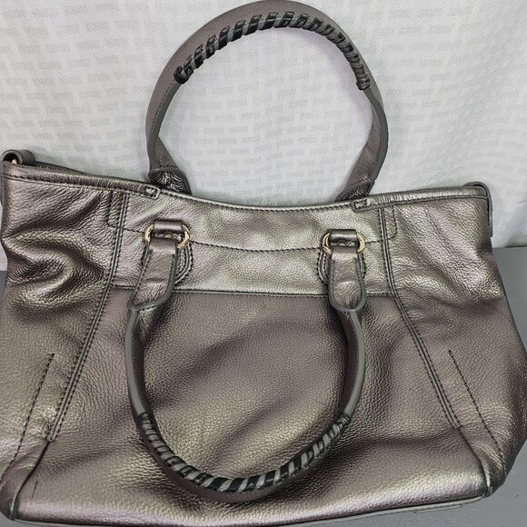 Cole Haan Metallic Leather Tote Bag With Dual Handles & Spacious Interior - Picture 6 of 8